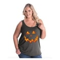 thumbnail image 1 of Women's Plus Size Tank Top - Halloween Costume Pumpkin Face, 1 of 3