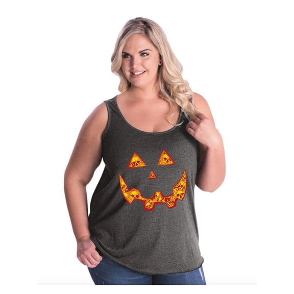Women's Plus Size Tank Top - Halloween Costume Pumpkin Face