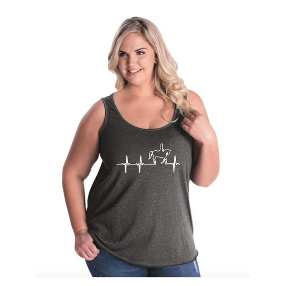 Women's Plus Size Tank Top - Heartbeat Horses