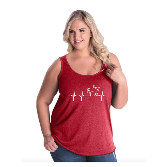Women's Plus Size Tank Top - Heartbeat Horses