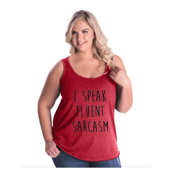 Women's Plus Size Tank Top - I Speak Fluent Sarcasm