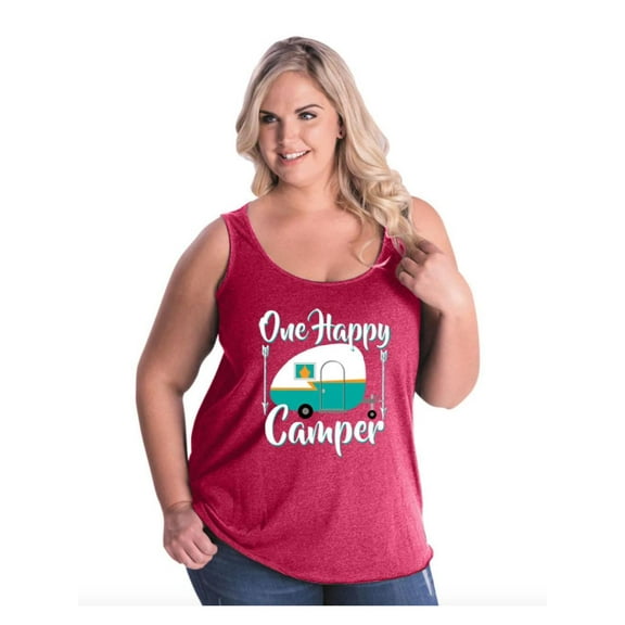 IWPF - Women's Plus Size Tank Top - ONE HAPPY CAMPER