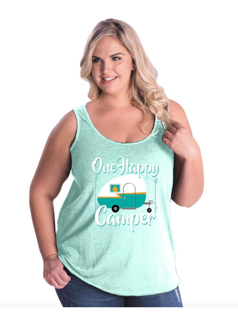Happy Tank Women's Plus Size Tank Top - ONE HAPPY CAMPER - Walmart.com