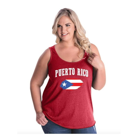 Women's Plus Size Tank Top - Puerto Rico Flag