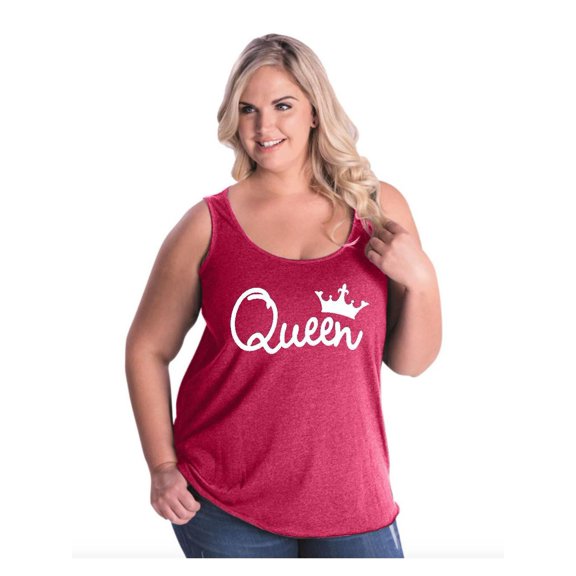 Women's Plus Size Tank Top - Queen in White Crown