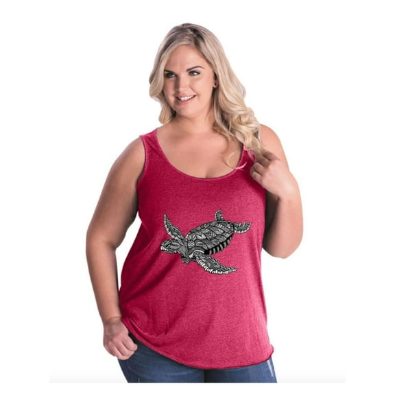 IWPF - Women's Plus Size Tank Top - Sea Turtle Hawaii
