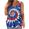 thumbnail image 1 of Women's Plus Size Tank Tops 4th of July Independence Day Tank Shirts Sleeveless Button Henley Neck Patriotic Tops Red White and Blue Print Vest Top, 1 of 4