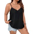 Women's Plus Size Tank Tops & Camis Casual Plain Spaghetti Strap Black