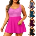 thumbnail image 1 of Women's Plus Size Tankini Swimsuits Swim Dress Tummy Control Bathing Suits Two Piece High Waisted Swimwear Navy Xxxxl, 1 of 6