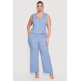 thumbnail image 1 of Women's Plus Size Textured Knit Wide Leg Pants, 1 of 4