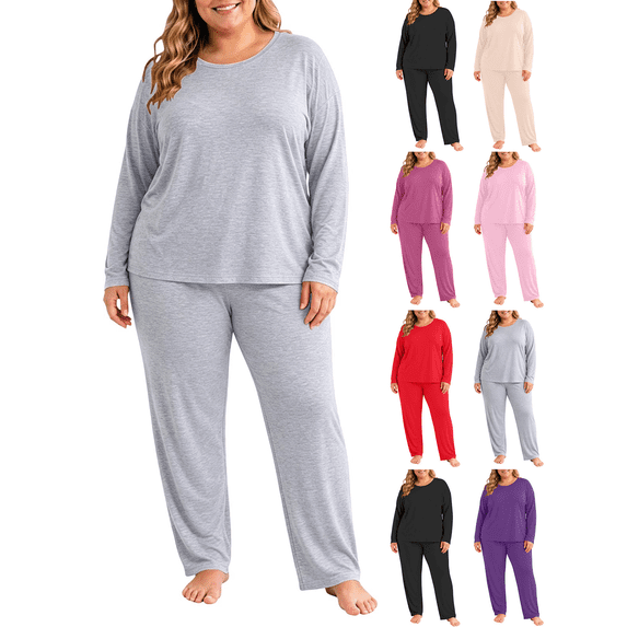 Women's Plus Size Thermal Underwear Base Layer 2 Piece Lounge Sets Pajamas For Fall And Winter Warm Winter Clothes