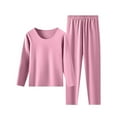 thumbnail image 1 of Women's Plus Size Thermal Underwear Sets with Casual Solid Pullover Round Neck and High Elasticity, 1 of 3