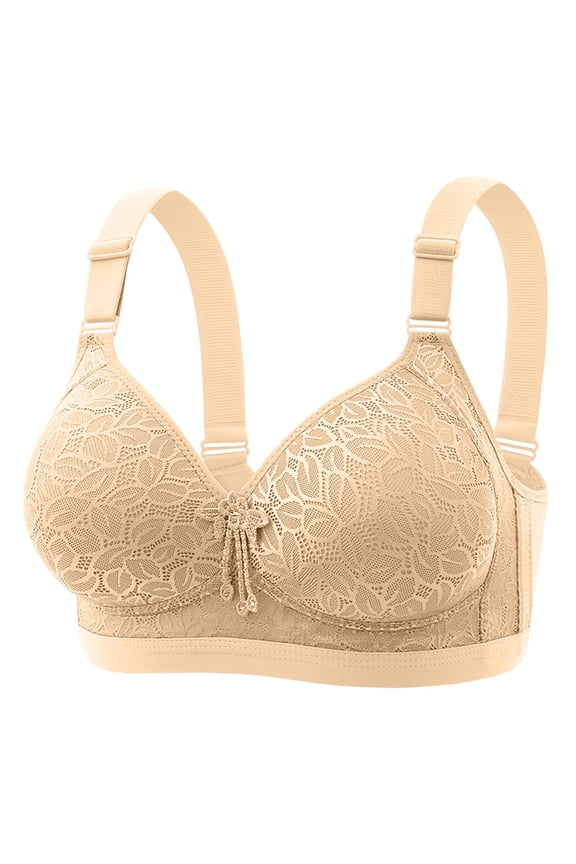 Women's Plus Size Thin Cup Wireless Bra, Soft Stretch Breathable Comfort Bra, Full Coverage Everyday Intimates for Curvy Women(Complexion Size：46)