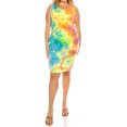 thumbnail image 1 of Women's Plus Size Tie Dye Fitted Bodycon Scoop Neck Sleeveless Basic Cami Midi Dress, 1 of 6