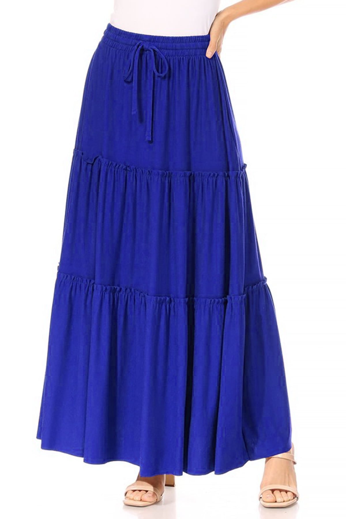 Black maxi skirt with red layerd hem 780# Black maxi skirt with red layerd hem 780#