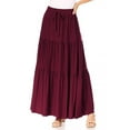 thumbnail image 1 of Women's Plus Size Tiered Ruffle Raw Hem Maxi Skirt, 1 of 4