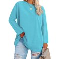 thumbnail image 1 of Women's Plus Size Tops Long Sleeve Crew Neck Oversized T Shirts Loose Casual Tunics, 1 of 7