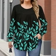 thumbnail image 1 of Women's Plus Size Tops Long Sleeve Tunic Shirts Trendy Flowy Pleated Casual Crewneck Blouses Loose Blouses Sizes 1X-5X, 1 of 6