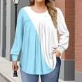 thumbnail image 1 of Women's Plus Size Tops Long Sleeve Tunic Shirts Trendy Flowy Pleated Casual Crewneck Blouses Loose Blouses Sizes 1X-5X, 1 of 6