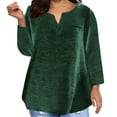 thumbnail image 1 of Women's Plus Size Tops Long Sleeve V Neck Tee Shirt Ladies Loose Fit Basic T Shirt Fall Casual Tunic Tops, 1 of 4