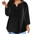 thumbnail image 1 of Women's Plus Size Tops Long Sleeve V Neck Tee Shirt Ladies Loose Fit Basic T Shirt Fall Casual Tunic Tops, 1 of 4
