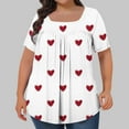 thumbnail image 1 of Women's Plus Size Tops Square Neck Printed Pleated Oversized Tshirts for Women Short Sleeve Loose Blouse Summer Casual Tunic Tops, 1 of 5