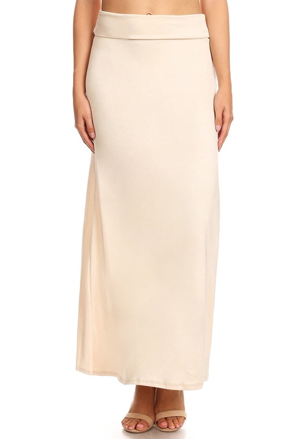 Women's Plus Size Flowy Solid Maxi Skirt for Everyday Wear
