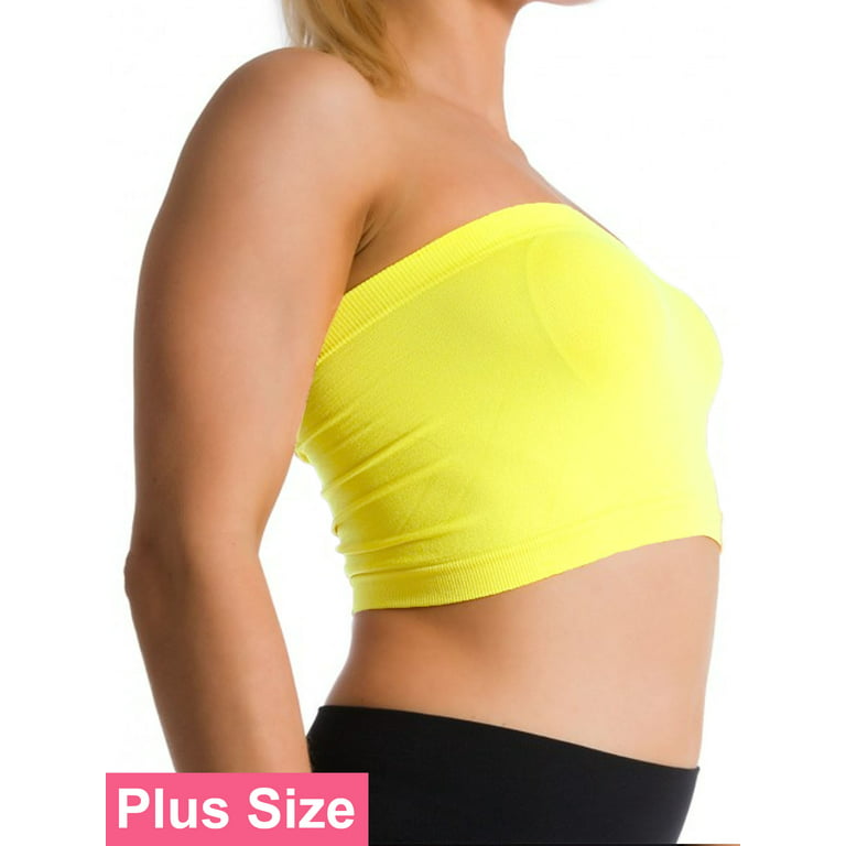 Women's Plus Size Tube Top Bra Seamless Strapless Bandeau Bra XL