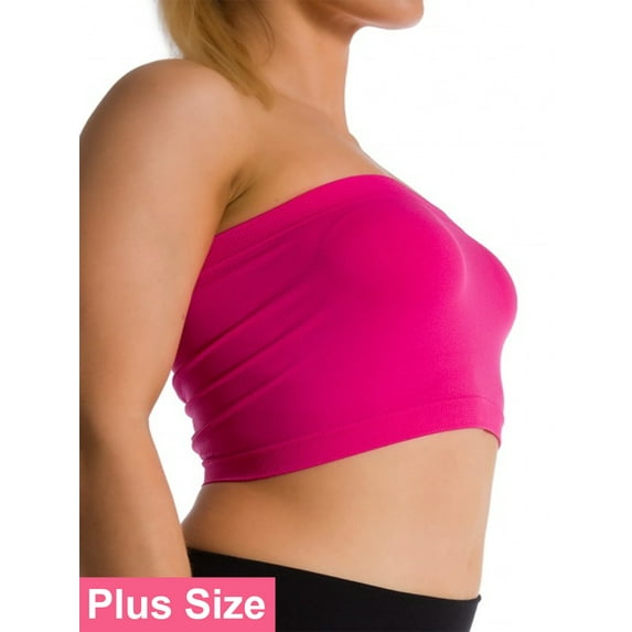 Women's Plus Size Tube Top Bra Seamless Strapless Bandeau Bra Plus Size XL 1X 2X 3X 4X (No Padding)
