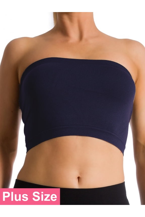 Women's Plus Size Tube Top Bra Seamless Strapless Bandeau Bra Plus Size XL 1X 2X 3X 4X (No Padding)