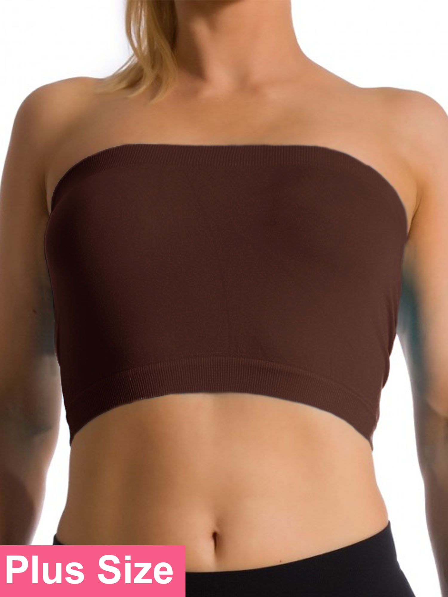 LAVRA Women's Plus Size Bandeau Bra, Strapless Basic Layer Tube Top with  Removable Padding 2X 3X 4X Beige at  Women's Clothing store