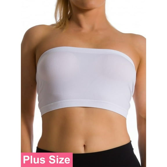 Women's Plus Size Tube Top Bra Seamless Strapless Bandeau Bra Plus Size XL 1X 2X 3X 4X (No Padding)