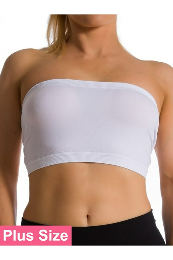 Women's Plus Size Tube Top Bra Seamless Strapless Bandeau Bra Plus Size XL 1X 2X 3X 4X (No Padding)