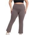 thumbnail image 1 of CHUMUD Women's Plus Size Tummy Control Flared Pant High Waisted Yoga Leggings Stretchy Bell Bottom Wide Leg Workout Tights, 1 of 5