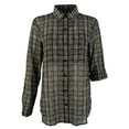 thumbnail image 1 of Women's Plus Size Tweed Haberdashery Print Georgette Shirt-B-2X, 1 of 5