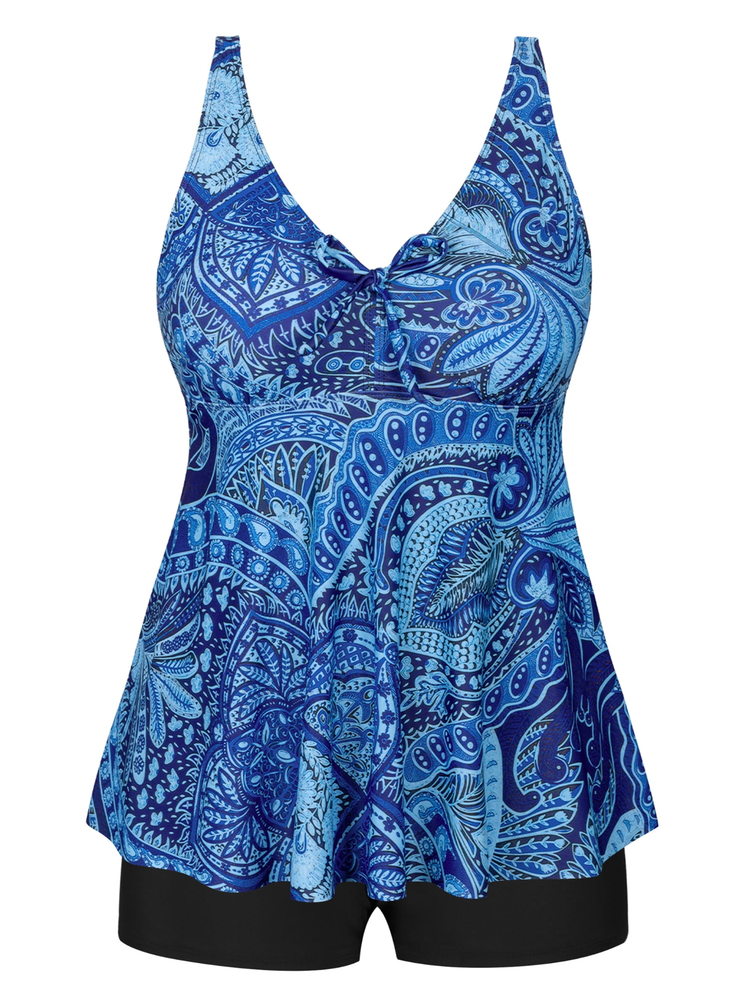 Women's Plus Size Two Piece Swimsuits Tummy Control Bathing Suit Flowy