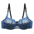 thumbnail image 1 of Women's Plus Size Underwire Bra Lace Embroidery Push-Up Bra Tshirt Bras Underwear for Daily & Party, 1 of 9