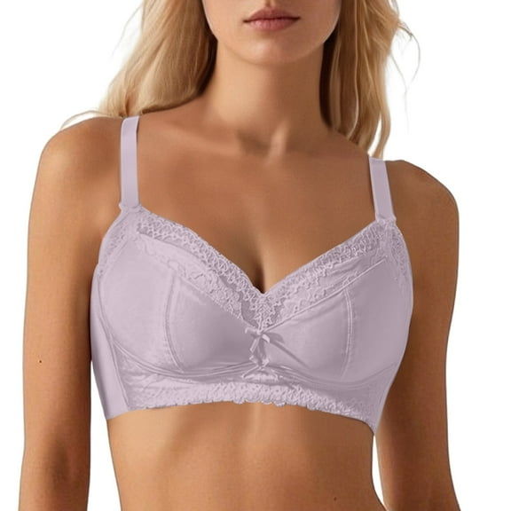 Women's Plus Size Underwire Lace Bra Sexy Push Up Balconette Unlined Sheer Lingerie Full Coverage Comfort