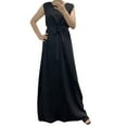 thumbnail image 1 of Women's Plus Size V Neck Backless Maxi Dress Wedding Party Cocktail Gown Black, 1 of 6