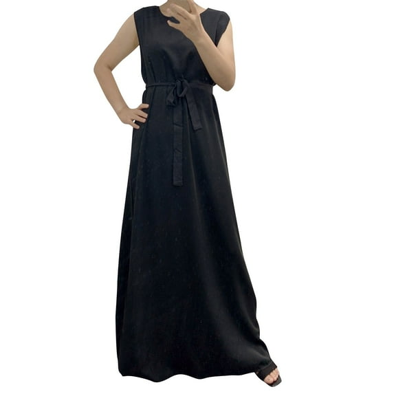 Women's Plus Size V Neck Backless Maxi Dress Wedding Party Cocktail Gown Black
