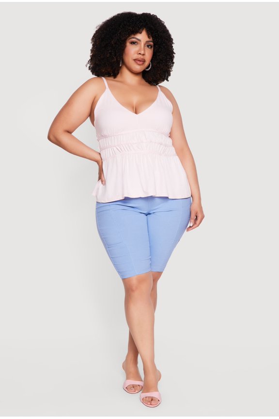 Women's Plus Size V Neck Peplum Top