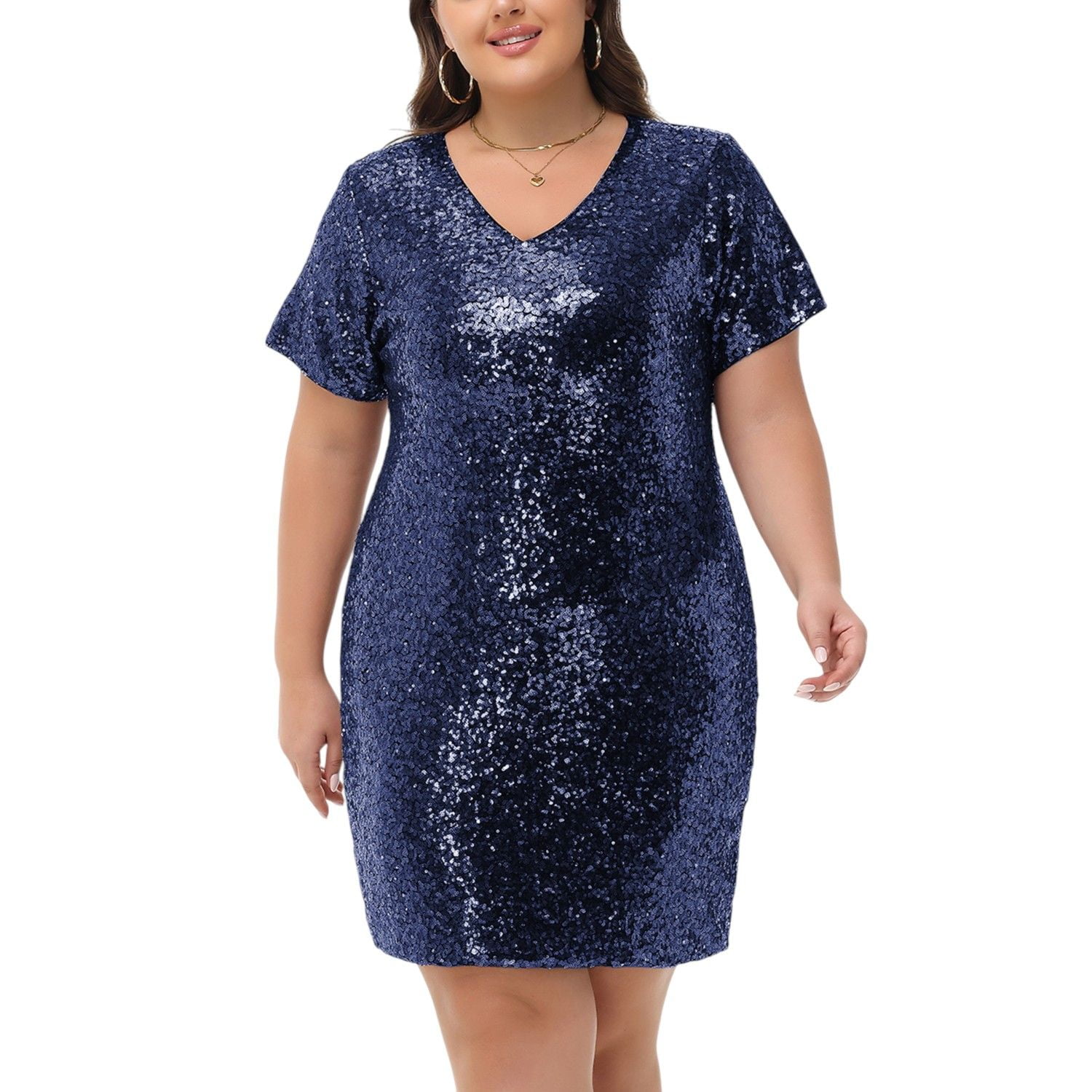 short navy blue sequin dress Navy Blue Sequin One-Shoulder A-Line Short Homecoming Dress