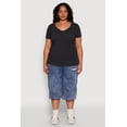 thumbnail image 1 of Women's Plus Size V Neck Short Sleeve Tee, 1 of 5