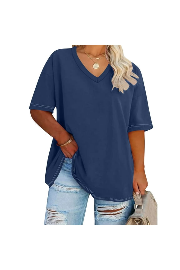 Summer Tops for Womens Short Sleeve T-shirt Tops Pullover Casual Summer T Shirts Basic Tops Tees