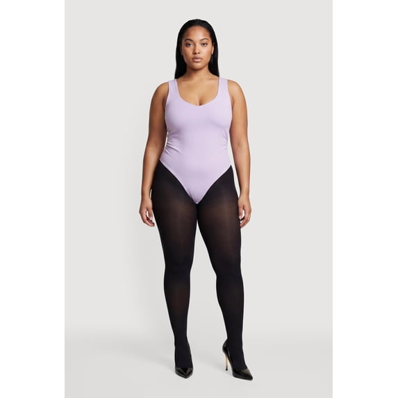 Women's Plus Size V Neck Side Ruched Thong Bodysuit