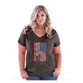 thumbnail image 1 of Women's Plus Size V-neck T-Shirt - American Flag 4th of July, 1 of 3