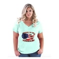 thumbnail image 1 of Women's Plus Size V-neck T-Shirt - American Proud To Be US Flag, 1 of 3