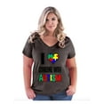 thumbnail image 1 of Women's Plus Size V-neck T-Shirt - Autism Awareness, 1 of 3