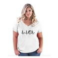 thumbnail image 1 of Women's Plus Size V-neck T-Shirt - Basketball Heartbeat, 1 of 5