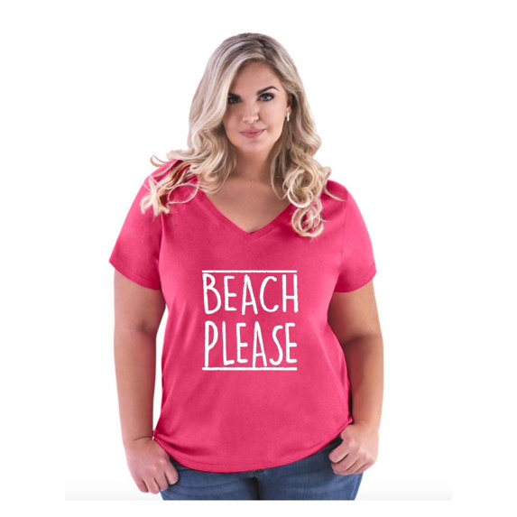 IWPF - Women's Plus Size V-neck T-Shirt - Beach Please